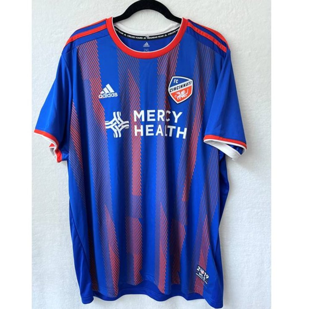 Adidas Men's MLS Shirt FC Cincinnati Replica Blue Jersey - Picture 2 of 6